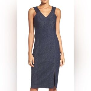 Laundry by Shelli Segal Sparkly Blue Sleeveless Evening Mini Dress